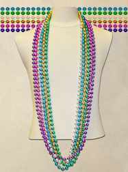 42" Inch 7mm Assorted Metallic Beads - DOZEN- 12 P