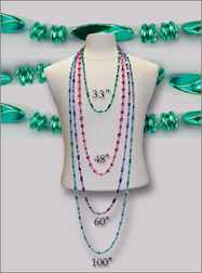 48" Metallic Swirls Green - Dozen - 12 Necklaces -