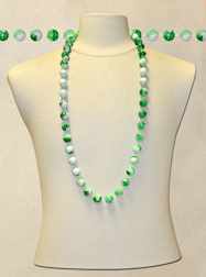 18mm 42" Green & White Marble Beads - DOZEN- 12 PI