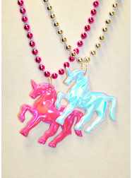 33" 7MM Prism Mermaid Tail On Pink Metallic Bead -