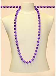 48" 18mm Round Metallic Purple Beads - DOZEN - 12