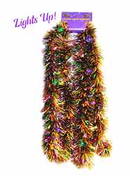 9 x 5" PGG LED GARLAND MARDI PURPLE GREEN GOLD