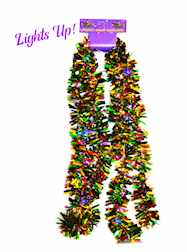 9 x 3" PGG LED GARLAND MARDI PURPLE GREEN GOLD