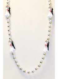 Wedding Beads Bride & Groom White in Silver - Copy