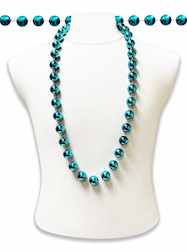 42" 22mm Round Metallic Turquoise Throw Beads - 6