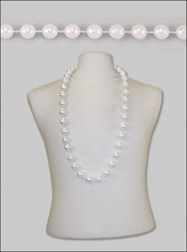 42" 22mm White Pearl Mardi Gras Beads - 6P