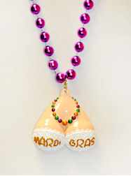 Kitsch and Rave - Lace Mardi Gras Bra Purple Beads