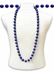 48" 18mm Blue Pearl Mardi Gras Throw Beads - 6 PIE