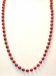 36" 10mm Round Metallic Burgundy Throw Beads - DOZ