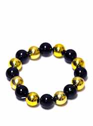 12MM Round Black and Gold Metallic Bracelet