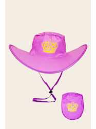 Purple Foldable Hat/Yellow Crown Imprint Mardi Gra