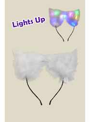 Light Up Fox Ear Headband - DOZEN - 12 PIECES