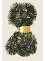 78" X 3.5" Purple, Green and Gold Tinsel Garland M