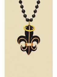 36" 10mm Black with Fleur De Lis Glitter Halo