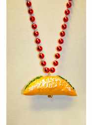 36" 10mm Red Beads W/Cannoli Italy Red Metallic