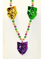 42" Three Large Comedy and Tragedy Masks Purple Gr