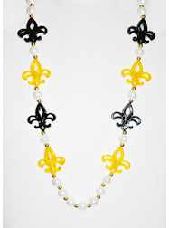 38" Eight Black and Gold Fleur de Lis Handstrung