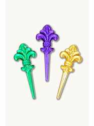Fleur de Lis Cocktail Picks Translucent Purple, Gr