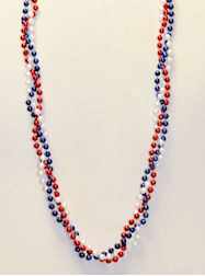 39" Twist Beads Red, White & Blue - Dozen - 12 Nec