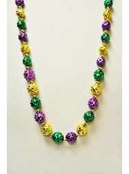 35" Purple, Green and Gold Handstrung Faceted Ball