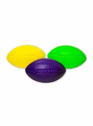 4.25" Purple Green and Gold Plastic Footballs - 6