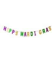 4" x 6 Happy Mardi Gras Banner