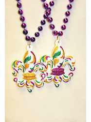 36" 10MM Purple with Purple Green and Gold Stripe