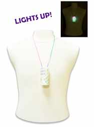 33" Necklace with Light Up Foam Tube "Happy Mardi