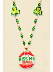 38" 12MM White & Green Kiss Me Im Irish Polystone