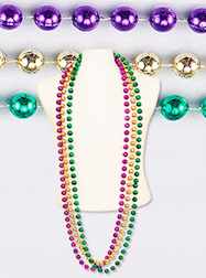 72" 18mm Metallic Purple, Green & Gold Mardi Gras