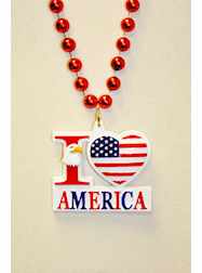 33" 7MM S/RWB W/USA Medallion -Patriotic Beads - C
