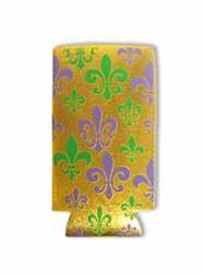 Gold Slim Can Holder W/Metallic Purple and Green F