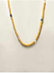 27" Yellow and Multi-Color Glass Mardi Gras Beads