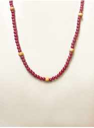 27" Red and Multi-Color Glass Mardi Gras Beads