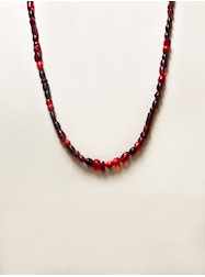 27" Red Glass Mardi Gras Beads