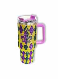 Fleur de Lis Rhinestone Tumbler