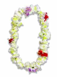 Hawaiian Lei White Multicolor Flowers