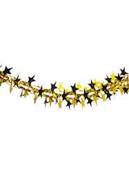 9 x 12" Black and Gold Foil Star Garland
