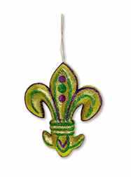 6" X 8" Glitter Fleur de Lis Ornament - EACH