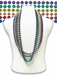 42" 10MM Metallic Assorted Color Throw Beads - DOZ