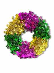18" Comedy/Tragedy Tinsel Mardi Gras Wreath