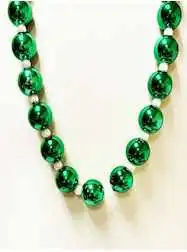 40" 30MM Green with White Spacer Beads St. Patrick