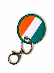 Green, White and Orange Disc Keychain St. Patricks