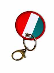 Red, White & Green Italian Disc Keychain - 2 DOZEN