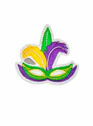 Purple, Green and Gold Mask Applique