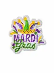 Purple, Green and Gold Embroidered "Mardi Gras" Ap