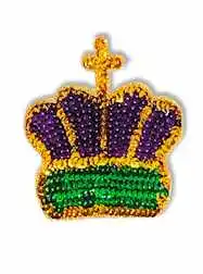 Large Faceted Purple, Green and Gold Sequin Crown