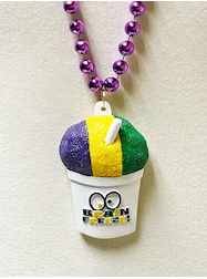 36" 10MM Purple Beads with Purple, Green & Gold Sn