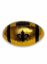 6" Gold Shiny Football with Black Fleur de Lis - D