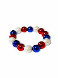 Patriotic Red, White & Blue Bracelets - DOZEN - 12